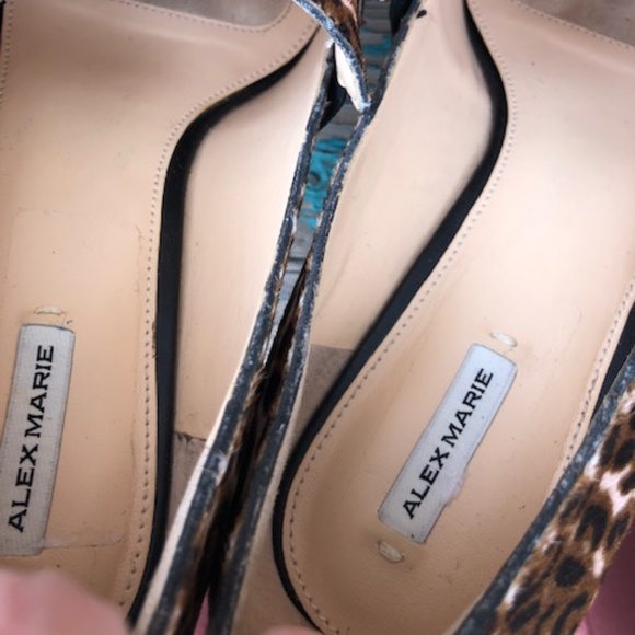 Women's Alex Marie, Cowhide Leather, Leopard Wedge Shoes 9M - Picture 4 of 10